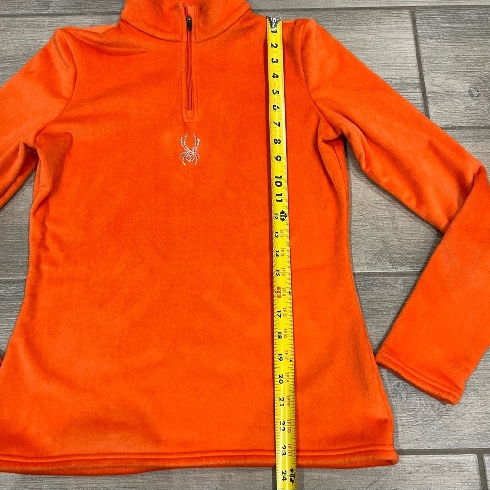 Spyder Orange Shimmer Quarter Zip T Neck Top Ski Winter Snow Layer Women’s M - Picture 4 of 9